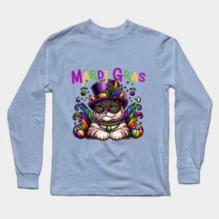 Mardi gras cat Long Sleeve T-Shirt